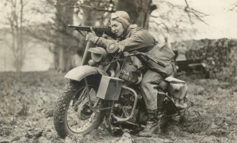 Harley Davidson WLA - England, 1943