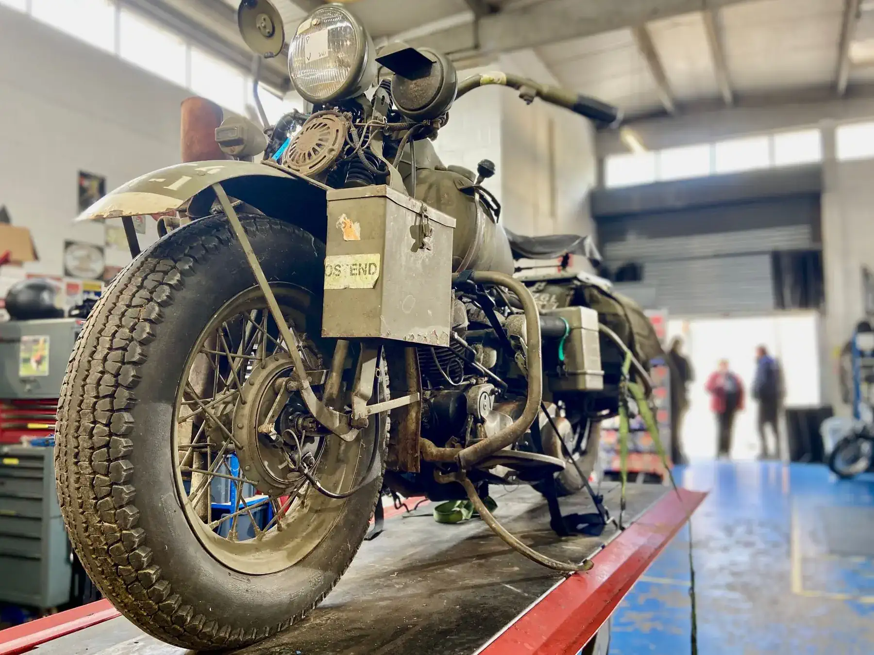 Harley Davidson WLA Flathead on the Bench